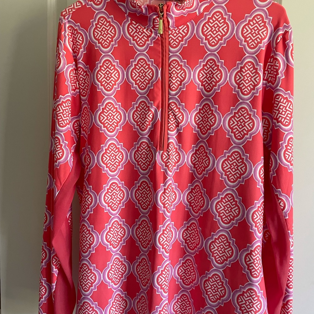 Cabana Life Pink and White Patterned Top